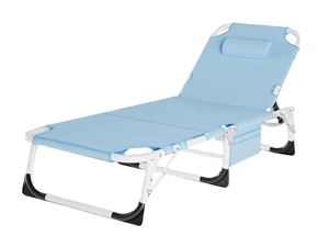 LILYPELLE 3in1 SunTanning Chair with Mattress, Heavy Duty Lounger Chair with Face Arm Hole, Adjustable, Removable Pillow & Carry Handle, Outside Sunbathing Lounge Chair for Patio, Poolside, Lawn, Beac