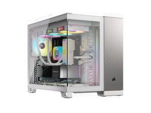 CORSAIR 2500X Micro ATX Dual Chamber PC Case, White/Satin Gray Aluminum, CC-9011289-WW