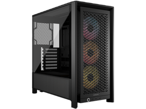 CORSAIR FRAME 4000D RS ARGB Modular High Airflow Mid-Tower PC Case, Black – Fully Customizable Design – InfiniRail™ Fan Mounting System – Fits Multiple 360mm Radiators – ASUS BTF, MSI Project Zero