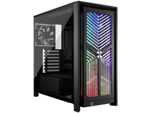 CORSAIR 4000X RS Mid-Tower PC Case, Black - Illuminated front panel RGB - 4x RS120 fans included - Supports dual 360mm radiators - ASUS BTF, MSI Project Zero - Black CORSAIR 4000X RS Mid-Tower PC Case, Black - Illuminated front panel RGB - 4x RS120 fans included - Supports dual 360mm radiators - ASUS BTF, MSI Project Zero - Black