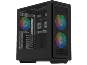 Rosewill Helium Air Mid Tower E-ATX Gaming Case, Mesh Panel, Tool-less, High-Airflow, Cable Management System, USB 3.1, included  2x 160mm & 1x 140mm PWM ARGB Fan, Black