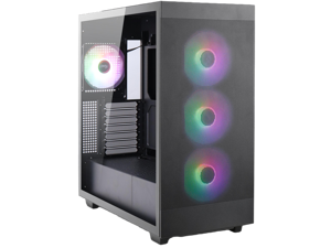 Rosewill Helium Flow Black Mid Tower Computer Gaming Case, TG & Mesh Panel, ATX, Tool-less, High-Airflow, 4x 120mm PWM ARGB Fan