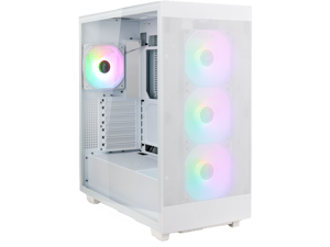 Rosewill Helium Flow White Mid Tower Computer Gaming Case, TG & Mesh Panel, ATX, Tool-less, High-Airflow, 4x 120mm PWM ARGB Fan