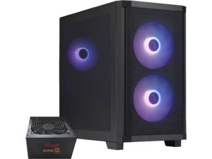 Rosewill FBM-X3 Micro ATX Mid Tower Case - Full Mesh Panel, High Airflow Design, 3x PWM ARGB Fans, 2x USB 3.0, Pre-Installed ATX 3.1 650W 80+ Gold Power Supply, 3 Year Warranty - Black