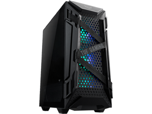 ASUS TUF Gaming GT301 Mid-Tower Compact Case for ATX Motherboards with Honeycomb Front Panel, 3 x 120mm AURA Addressable RBG Fans, Headphone Hanger, and 360mm Radiator Support