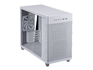 ASUS Prime AP201 White MicroATX Tempered Glass Edition Supports Graphics Cards up to 338mm, 360mm Coolers, & Standard ATX PSUs, Tool-Free Side Panels, Tempered Glass Side & Front Panel USB Type-C®
