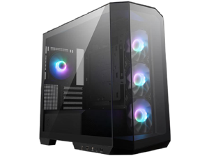 MSI MAG PANO M100R PZ Micro-ATX PC Case - Supports Back-Connect Motherboard, 4 ARGB Fans, Lighting Hub, GPU Support Stand, Dust Filters, USB Type-C (20Gbps), 270-degree Panoramic Display