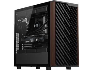 DIYPC DIY-ATX28-Wood Black USB3.0 /Type C ATX Mid Tower Gaming Computer Case w/ Tempered Glass Side Panel and Walnut Wood Front Panel, 4 x 140mm PWM Fans Pre-Installed DIYPC DIY-ATX28-Wood Black USB3.0 /Type C ATX Mid Tower Gaming Computer Case w/ Tempered Glass Side Panel and Walnut Wood Front Panel, 4 x 140mm PWM Fans Pre-Installed