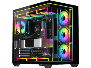 DIYPC IDX3-ATX-ARGB Black Dual USB3.0/ Type C Tempered Glass ATX Gaming Computer Case w/ Dual Tempered Glass Panel and 4 x ARGB PWM Fans (Pre-Installed). Integrated ARGB Light Strip. DIYPC IDX3-ATX-ARGB Black Dual USB3.0/ Type C Tempered Glass ATX Gaming Computer Case w/ Dual Tempered Glass Panel and 4 x ARGB PWM Fans (Pre-Installed). Integrated ARGB Light Strip.
