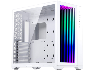 MagniumGear NEO Qube 2 IM, Dual Chamber ATX Mid-tower, Digital-RGB Infinity Mirror Front Panel, Front I/O USB Type C, Tempered Glass Panels, White