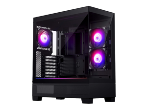 Phanteks XT View, Mid-Tower Gaming Chassis, Tempered Glass Front and Side Window, USB-C 3.2 Gen2, 3x M25-120 D-RGB fans included, Black