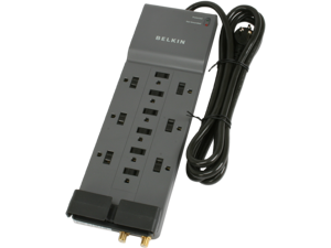 BELKIN BE112230-08 8 Feet 12 Outlets 3780 Joules Surge Protector with Telephone and Coaxial Protection