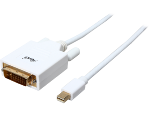 Rosewill RCDC-14017 - 3-Foot White Mini DisplayPort to DVI Cable - 32 AWG, Male to Male