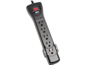 Eaton Tripp Lite Series Protect It! 7-Outlet Surge Protector, 7 ft. Cord with Right-Angle Plug, 2160 Joules, Diagnostic LEDs, Black Housing - 7 x NEMA 5-15R - 1800 VA - 2160 J - 120 V AC Input