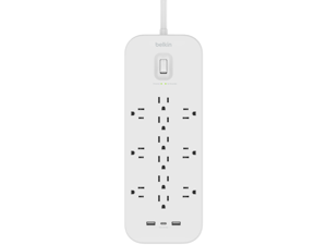 Belkin 12 Outlet Surge Protector + USB-C and USB-A ports SRA007P12TT6 Belkin 12 Outlet Surge Protector + USB-C and USB-A ports SRA007P12TT6
