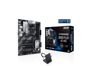 ASUS Prime B550-PLUS AC-HES AMD AM4 (3rd Gen Ryzen) ATX motherboard (dual M.2, PCIe 4.0, WIFI 5, 1 Gb Ethernet, DisplayPort/HDMI, SATA 6 Gbps, USB 3.2 Gen 2 Type-C, front USB 3.2 Gen 1 Type-C