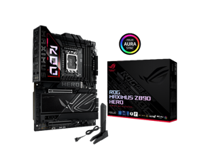 ASUS ROG MAXIMUS Z890 HERO Intel® Z890 LGA 1851 ATX motherboard, Advanced AI PC-ready, 22+2+1+2 stages, DDR5, WiFi 7, 3x PCIe® 5.0 M.2, Thunderbolt™ 4, USB Type-C®, AI Overclocking/Cooling/Networking