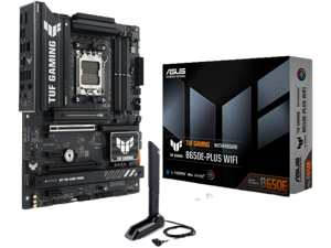 ASUS TUF GAMING B650E-PLUS WIFI AMD B650 ATX motherboard, 12+2+1 80A DrMOS power stages, DDR5, PCIe 5.0 Ready, 3x M.2, Wi-Fi 6E, 2.5Gb LAN, DisplayPort, HDMI, USB Type-C, BIOS FlashBack, Aura Sync