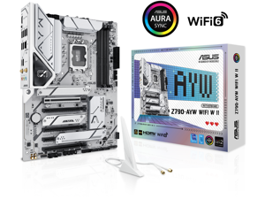 ASUS Z790-AYW WIFI W II Intel Z790 (LGA 1700) ATX motherboard with PCIe 5.0, three M.2, 12+1 DrMOS, DDR5, WIFI 6, Realtek 2.5Gb LAN, HDMI, rear USB 10Gbps Type-C and Type-A, front USB 10Gbps Type-C