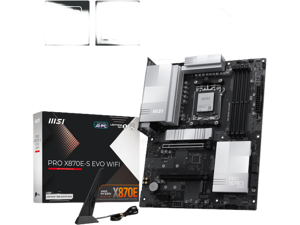 MSI PRO X870E-S EVO WIFI ATX AM5 Motherboard, USB 4.0, 4x SATA 6Gb/s, AMD Wi-Fi 7, USB 4.0 MSI PRO X870E-S EVO WIFI ATX AM5 Motherboard, USB 4.0, 4x SATA 6Gb/s, AMD Wi-Fi 7, USB 4.0