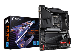 GIGABYTE Z790 AORUS ELITE AX LGA 1700 Intel Z790 ATX Motherboard with DDR5, Quad M.2, PCIe 5.0, USB 3.2 Gen2X2 Type-C, Intel WiFi 6E, 2.5GbE LAN, Q-Flash Plus, PCIe EZ-Latch