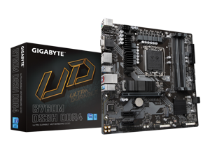 GIGABYTE B760M DS3H DDR4 LGA 1700 Intel B760 M-ATX Motherboard with DDR4, Dual M.2, PCIe 4.0, USB 3.2 Gen 2 Type-C,  2.5GbE LAN, Q-Flash Plus, PCIe EZ-Latch