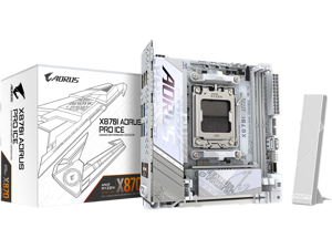GIGABYTE X870I AORUS PRO ICE AMD AM5 LGA 1718 Motherboard, Mini-ITX, DDR5, 2x M.2, PCIe 5.0, USB-C, WIFI7, 2.5GbE LAN, EZ-Latch, 5-Year Warranty