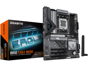 GIGABYTE B850 EAGLE WIFI6E AMD AM5 LGA 1718 Motherboard, ATX, DDR5, 3x M.2, PCIe 5.0, USB-C, WIFI6E, 1GbE LAN, EZ-Latch