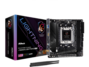 ASRock A620I LIGHTNING WIFI AM5 Ryzen7000 AMD A620 SATA 6Gb/s Mini-ITX  Dual Channel DDR5 - 2.5G LAN, 802.11ax Wi-Fi 6E Module PCIe 4.0 x16 Slot Motherboards - AMD