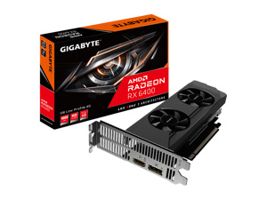 GIGABYTE Radeon RX 6400 4GB GDDR6 PCI Express 4.0 Low Profile Video Card GV-R64D6-4GL
