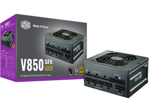 Cooler Master V850 SFX Gold Full Modular, 850W, 80+ Gold Efficiency, ATX Bracket Included, Quiet FDB Fan, SFX Form Factor, 10 Year Warranty