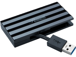 Rosewill 4-Port Slim USB 3.0 Mini Hub, with Built-in 2" Cable, Compatible with Windows & macOS, Portable Pocket Size Travel Accessory - RHB-320B