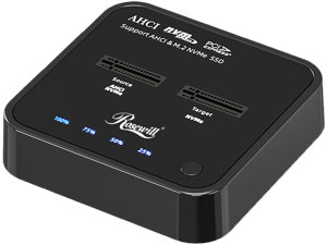 Rosewill NVMe SSD Cloner, M.2 Duplicator Dual Bay NVMe Enclosure, Tool-Free 20Gbps USB3.2 Gen 2X2 SSD to USB Adapter M.2 Docking Station for M Key PCIE NVMe SSD Reader Supports Offline Clone - RS-N2-C