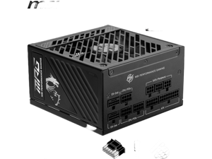 MSI - MPG A850GS PCIE5, 80+ Gold Full Modular Gaming PSU, 12V-2x6 Cable, 5080 5070 ATX 3.1 & PCIe 5.1 Ready. Embossed Jacket Cables. 850W Power Supply, 10 Year Warranty