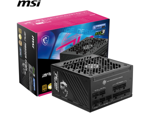 MSI - MPG A850GS PCIE5, 80+ Gold Full Modular Gaming PSU, 12V-2x6 Cable, 5080 5070 ATX 3.1 & PCIe 5.1 Ready. Embossed Jacket Cables. 850W Power Supply, 10 Year Warranty