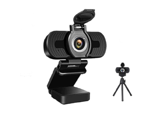 TROPRO 1080P Webcam for PC, Full HD Computer Camera with Cover, USB Web Cam with Microphone, Cover, Expandable Tripod, Streaming Camera for Skype, Streaming, Teleconference etc.