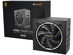 be quiet! Pure Power 12 M 850W ATX 3.1 / ATX 3.0 Power Supply | 80+ Gold Efficiency | PCIe 5.0 | 2 12V-rails | Overclocking GPU Support | Modular PSU | 10 Year Warranty