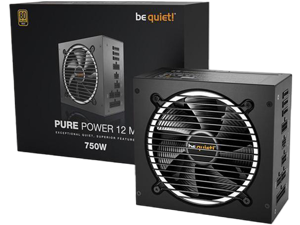 be quiet! Pure Power 12 M 750W ATX 3.1 / ATX 3.0 Power Supply | 80+ Gold Efficiency | PCIe 5.0 | 2 12V-rails | Overclocking GPU Support | Modular PSU | 10 Year Warranty