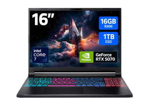 Acer Nitro V 16S ANV16S-71-72KE, 16.0" WQXGA IPS 180Hz Display, Intel Core 7 processor 240H, NVIDIA GeForce RTX 5070 Laptop GPU, 16GB DDR5, 1TB PCIe Gen 4 SSD, Wi-Fi 6, Backlit Keyboard, Win 11 Home Acer Nitro V 16S ANV16S-71-72KE, 16.0" WQXGA IPS 180Hz Display, Intel Core 7 processor 240H, NVIDIA GeForce RTX 5070 Laptop GPU, 16GB DDR5, 1TB PCIe Gen 4 SSD, Wi-Fi 6, Backlit Keyboard, Win 11 Home