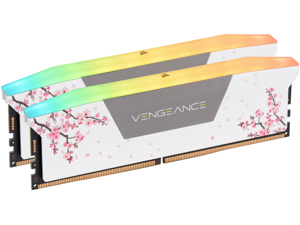CORSAIR Vengeance RGB 32GB (2 x 16GB) 288-Pin PC RAM DDR5 6000 (PC5 48000) Custom Lab Cherry Blossom Desktop Memory Model CMH32GX5M2B6000Z30WCB - White