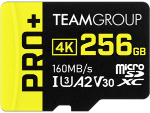 Team 256GB PRO+ microSDHC UHS-I/U3 Class 10 Memory Card with Adapter, compatible with Nintendo-Switch, Steam Deck, and ROG Ally, Speed Up to 160MB/s (TPPMSDX256GIA2V3003)
