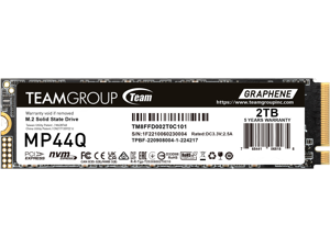 TEAMGROUP MP44Q 2TB PCIe Gen4 x4 M.2 2280 SSD Laptop & Desktop & NUC & NAS compatible, Speed up to 7400MB/s (TM8FFD002T0C101)