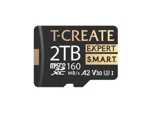 TEAMGROUP 2TB T-Create Expert S.M.A.R.T Monitored A2 microSDXC UHSI-I/U3 V30 4K High speed memory card with adapter, Compatible with GoPro, Insta360, Speed up to 170MB/s (TTCS2TIA2V3003)