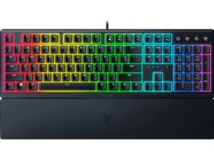 Razer Ornata V3 Gaming Keyboard: Low-Profile Keys - Mecha-Membrane Switches - UV-Coated Keycaps - Backlit Media Keys - 10-Zone RGB Lighting - Spill-Resistant - Magnetic Wrist Wrest - Classic Black