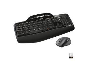 Logitech MK710 Wireless Keyboard and Mouse Combo — Includes Keyboard and Mouse, Stylish Design, Built-In LCD Status Dashboard, Long Battery Life
