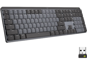 Logitech MX Mechanical Wireless Illuminated Performance Keyboard, Tactile Quiet Switches, Backlit Keys, Bluetooth, USB-C, macOS, Windows, Linux, iOS, Android, Graphite