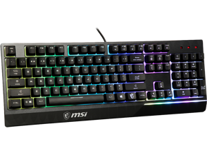 MSI Vigor GK30 Gaming Keyboard - Mechanical Membrane Switches, 6-Zone RGB, Water Repellent & Splash-Proof, 5000 DPI - Black