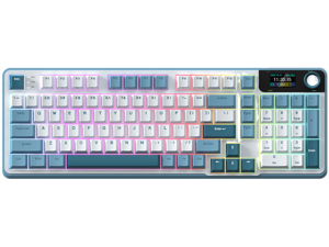 Rosewill Neon S96 Wireless Mechanical Gaming Keyboard, 98-Key Layout w/ Volume Knob, Bluetooth / 2.4GHz / USB-C, Hot-Swappable Brown Switches, RGB Backlit, 3750mAh Battery, Windows & macOS, White Rosewill Neon S96 Wireless Mechanical Gaming Keyboard, 98-Key Layout w/ Volume Knob, Bluetooth / 2.4GHz / USB-C, Hot-Swappable Brown Switches, RGB Backlit, 3750mAh Battery, Windows & macOS, White