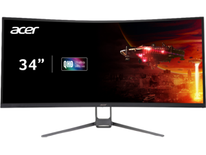 Acer Nitro EDA343CUR J0bmiippx 34" 1000R 21:9 Curved QHD (3440 x 1440) FreeSync Premium Gaming Monitor, 120Hz Refresh Rate, 1ms (VRB), sRGB 99%, VESA Mounting Compliant (2 x DP 1.2, 2 x HDMI 2.0)