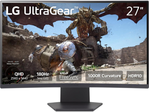LG UltraGear 27" QHD 2K 1440P 180Hz with AMD FreeSync (Adaptive Sync) 1ms HDR10 1000R Curved Gaming Computer Monitor 27GS60QC-B LG UltraGear 27" QHD 2K 1440P 180Hz with AMD FreeSync (Adaptive Sync) 1ms HDR10 1000R Curved Gaming Computer Monitor 27GS60QC-B